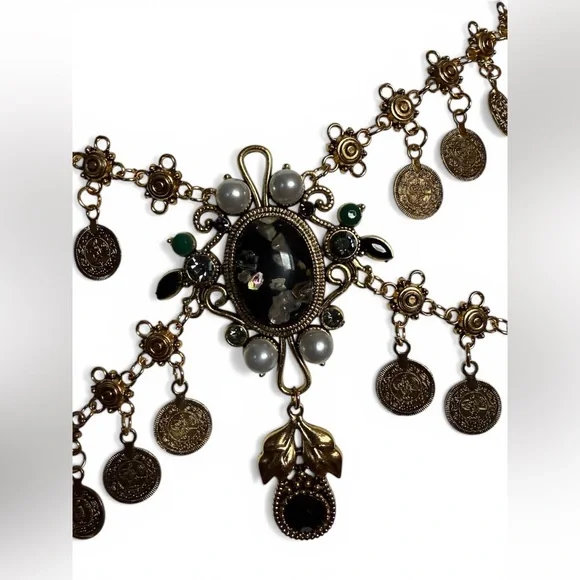 Stunning, Double Layer Coin “Gypsy” Chain Belt- up to 42 inches - Picture 4 of 5